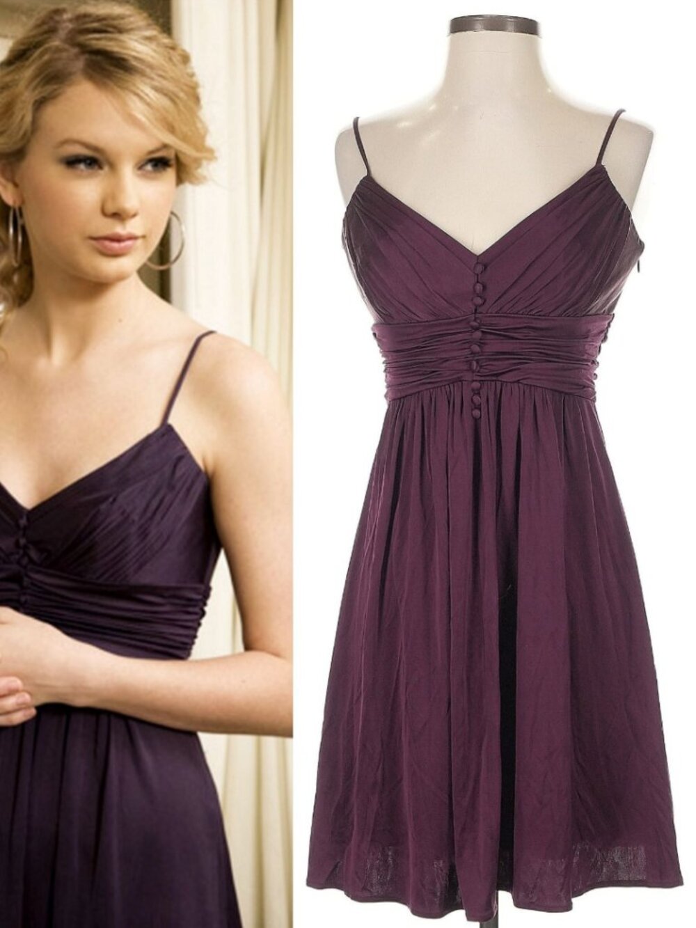 ASO TAYLOR SWIFT Fearless Era Purple Dress EXTREMELY RARE EUC